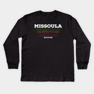 I Love Missoula Montana USA Vintage Kids Long Sleeve T-Shirt